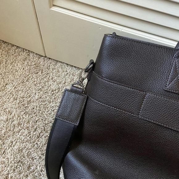 Mark & Graham Leather Briefcase Bag Chocolate Brown Shoulder Side Bag - Picture 16 of 16